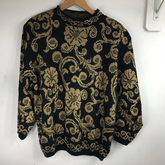 Alfred Dunner Black Gold Sweater | Poshmark